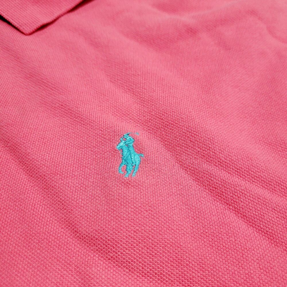 Polo Ralph Lauren Salmon Pink Polo Shirt XL Pink w Classic Pony Logo 100% Cotton - Picture 7 of 8